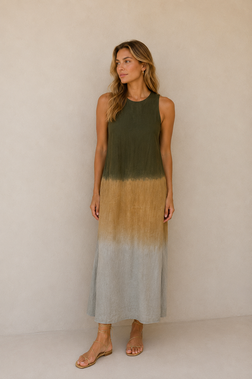 Ángela | Elegante vestido con estampado natural