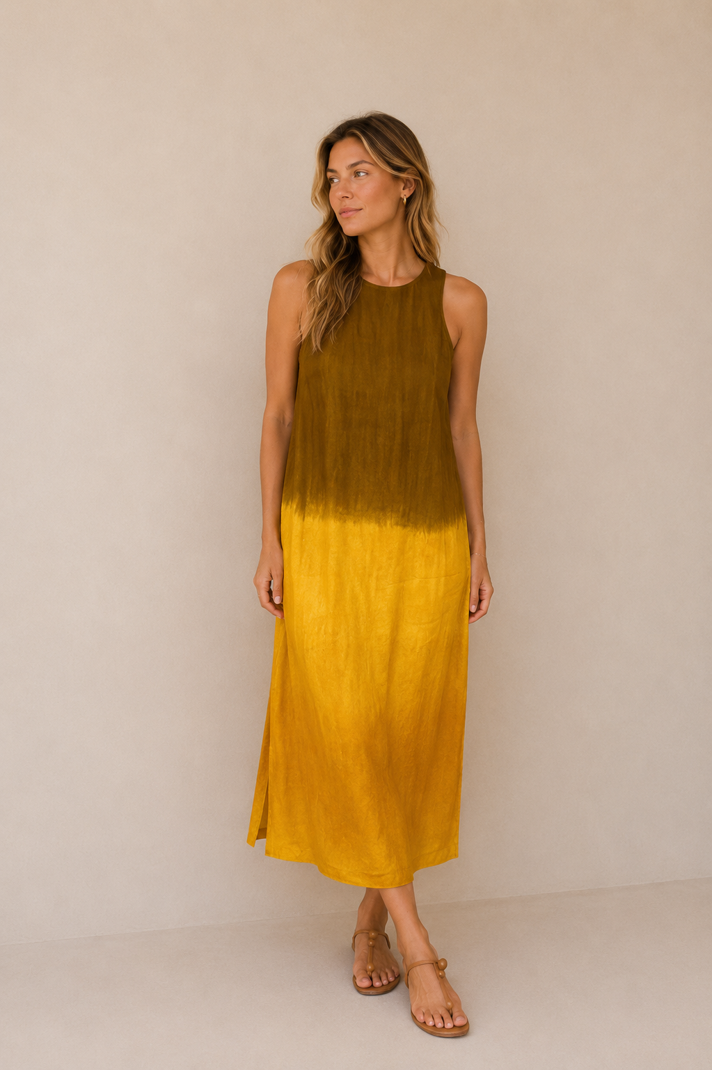 Ángela | Elegante vestido con estampado natural