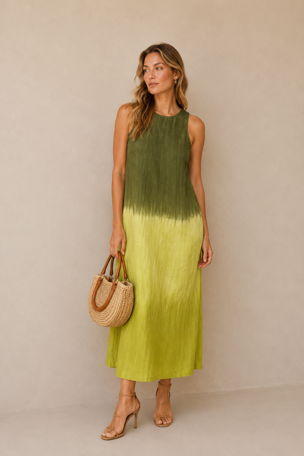 Ángela | Elegante vestido con estampado natural
