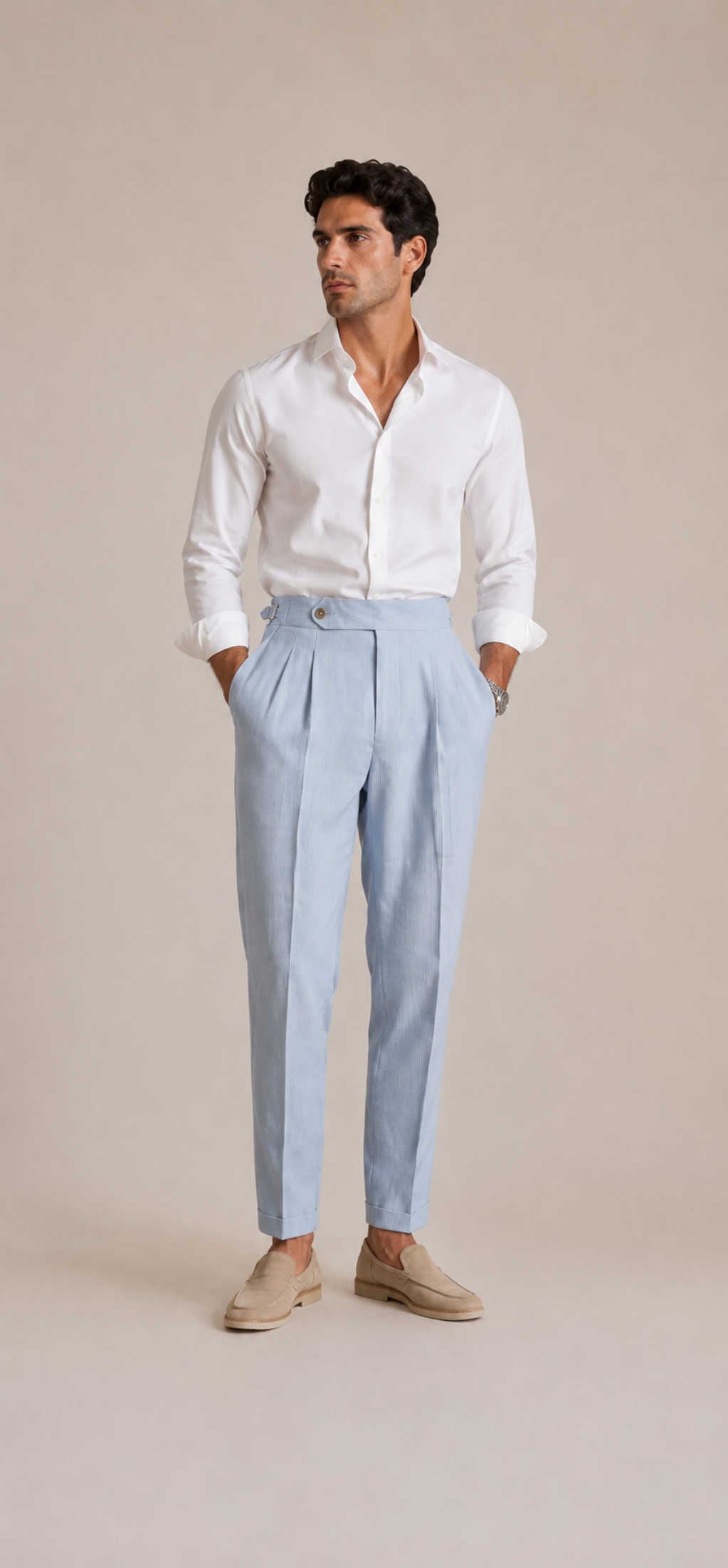 Sr Daniel - Pantalón Marinero Elegante de Pinzas