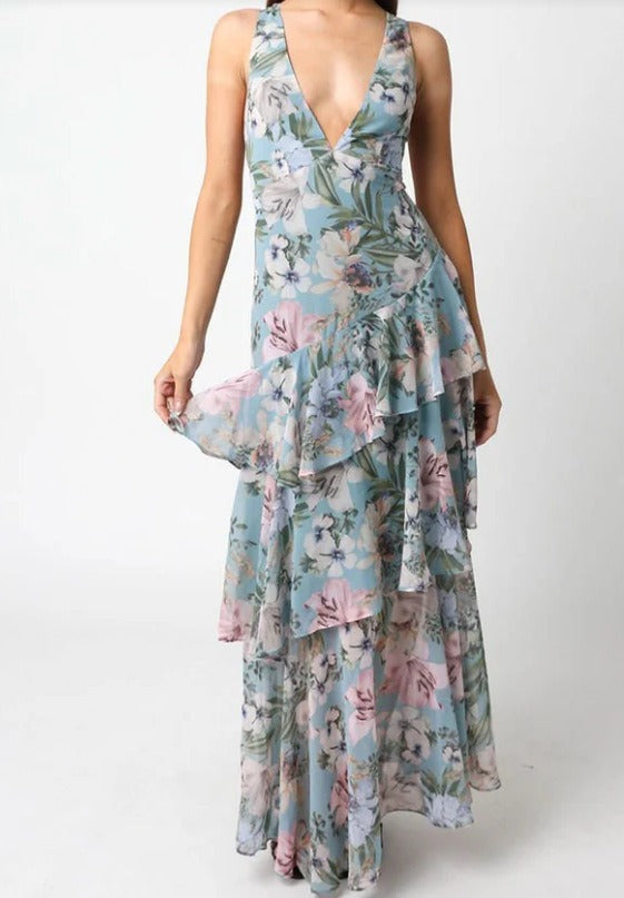 Elsa I Vestido Largo Floral Elegante